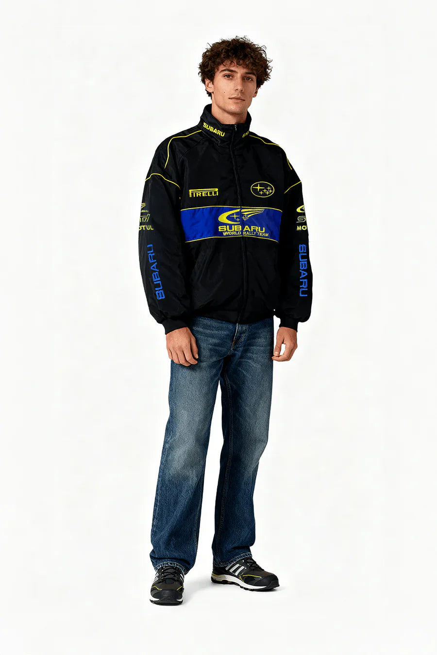 Veste Subaru Rally Vintage Racing – Édition Noire – Unisexe – Rétro