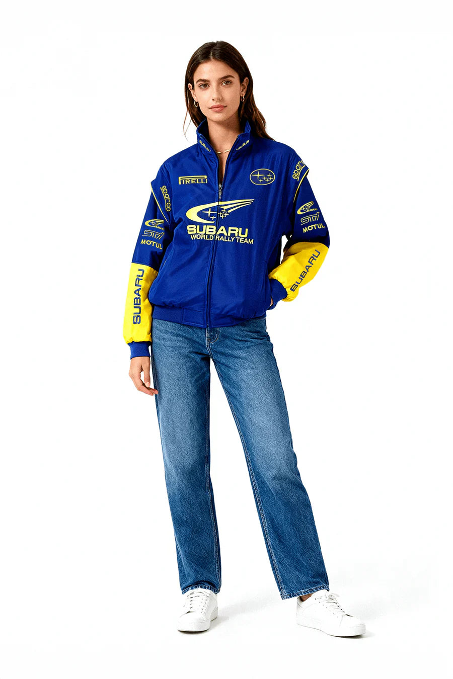 Veste de course Subaru Rally Vintage Racing – Édition Bleue – Unisexe – Rétro