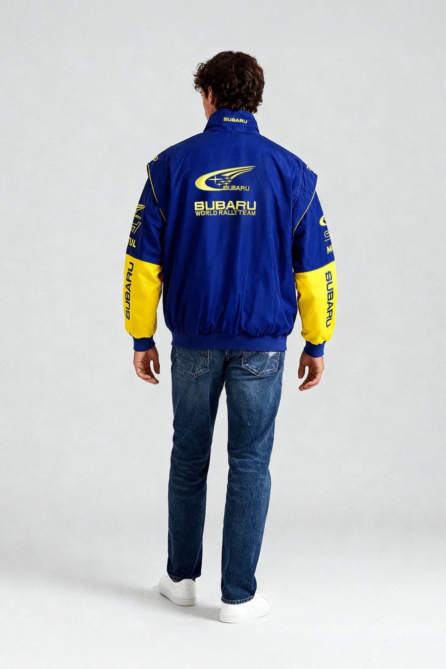 Veste de course Subaru Rally Vintage Racing – Édition Bleue – Unisexe – Rétro