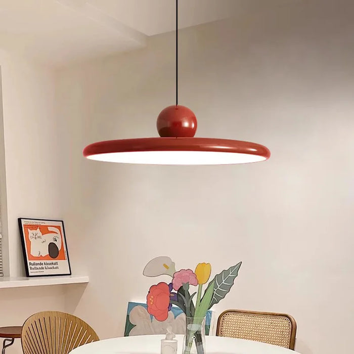 Lampe suspendue moderne | Conception de disque en verre inspirée du Bauhaus