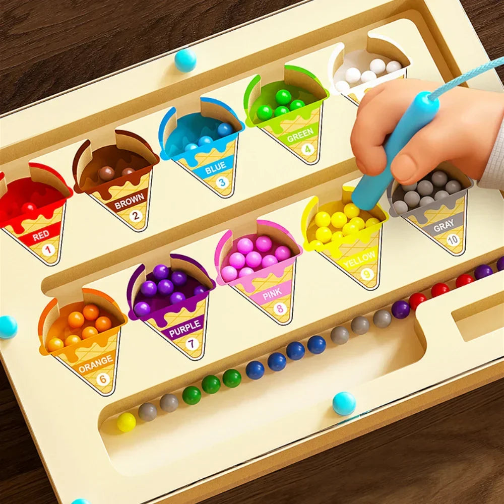 Jeu de société éducatif de labyrinthe magnétique pour tout-petits