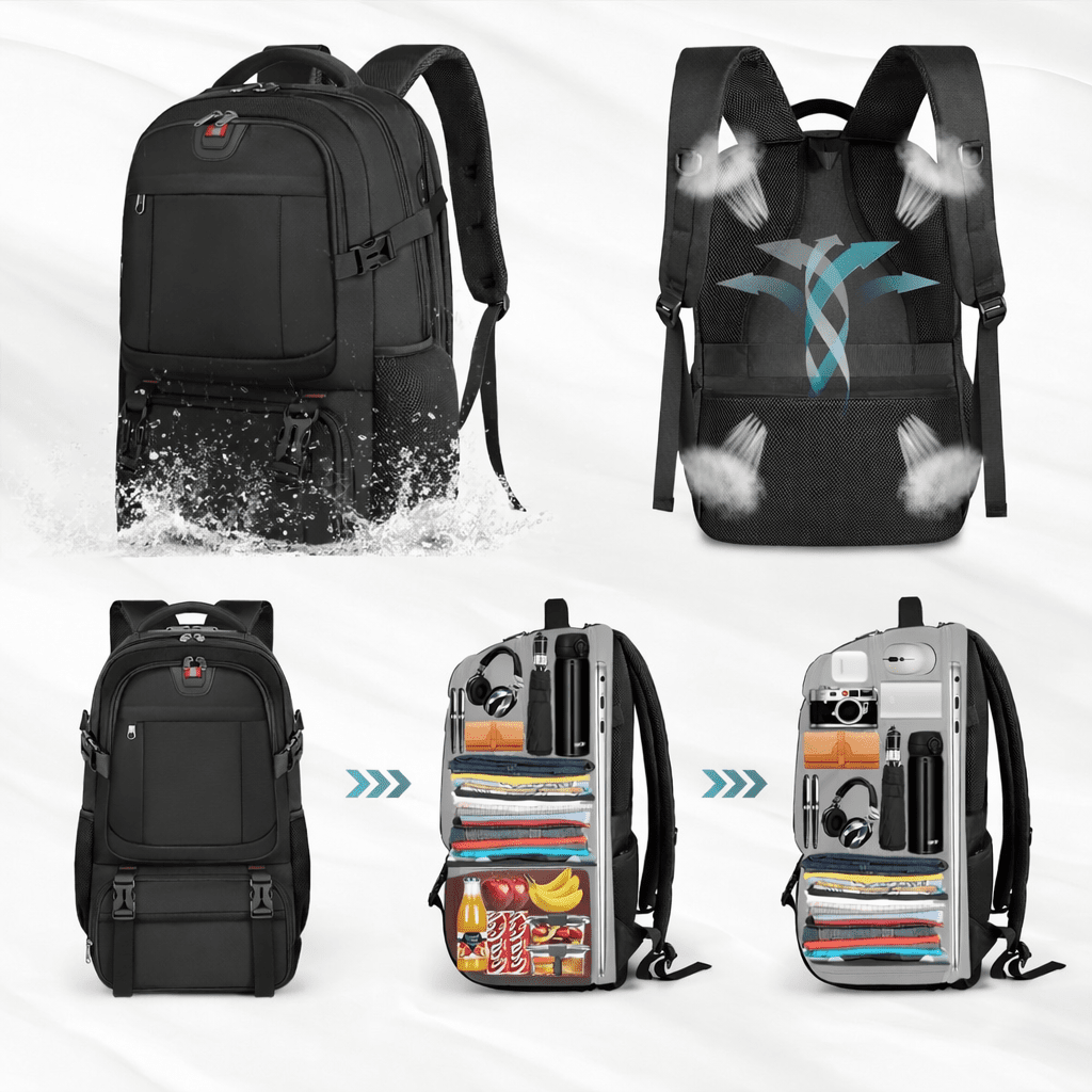 Sac à dos pour ordinateur portable avec compartiment alimentaire isotherme et port USB