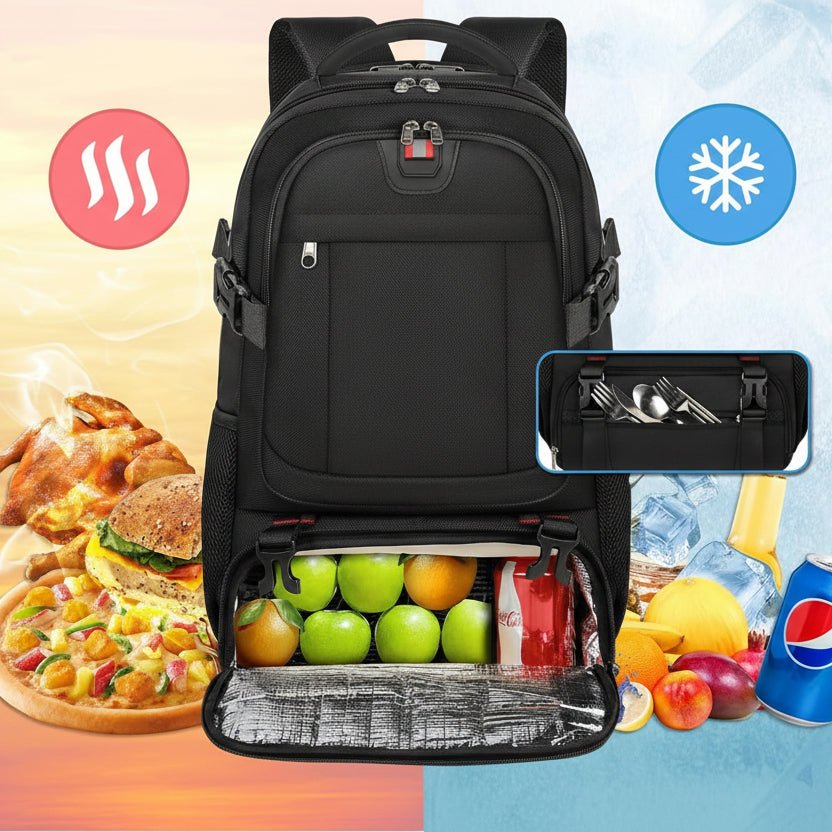 Sac à dos pour ordinateur portable avec compartiment alimentaire isotherme et port USB