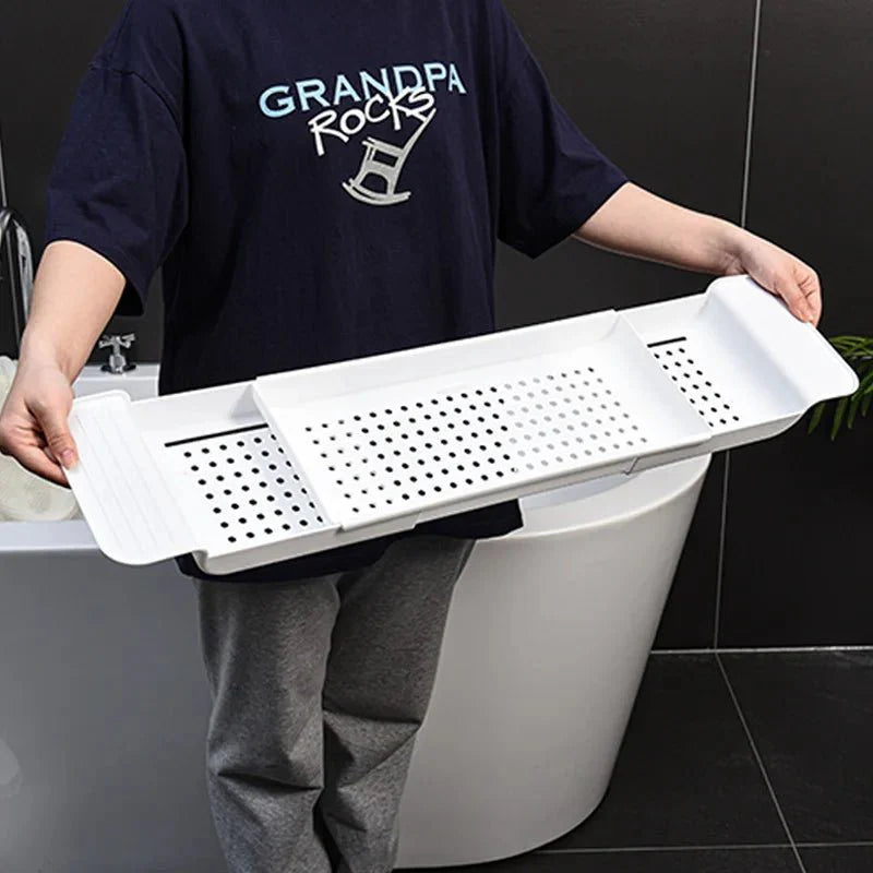 TRAYNEX – Plateau de baignoire extensible pour l'organisation quotidienne du bain