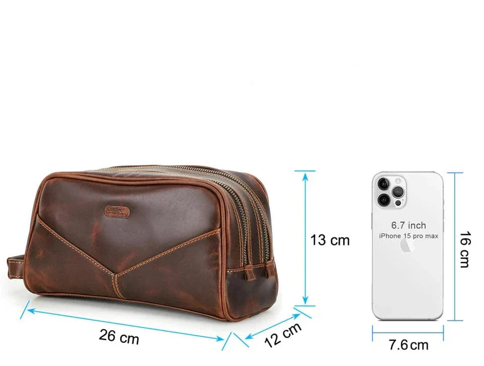Trousse de Toilette Homme en Cuir Personnalisable