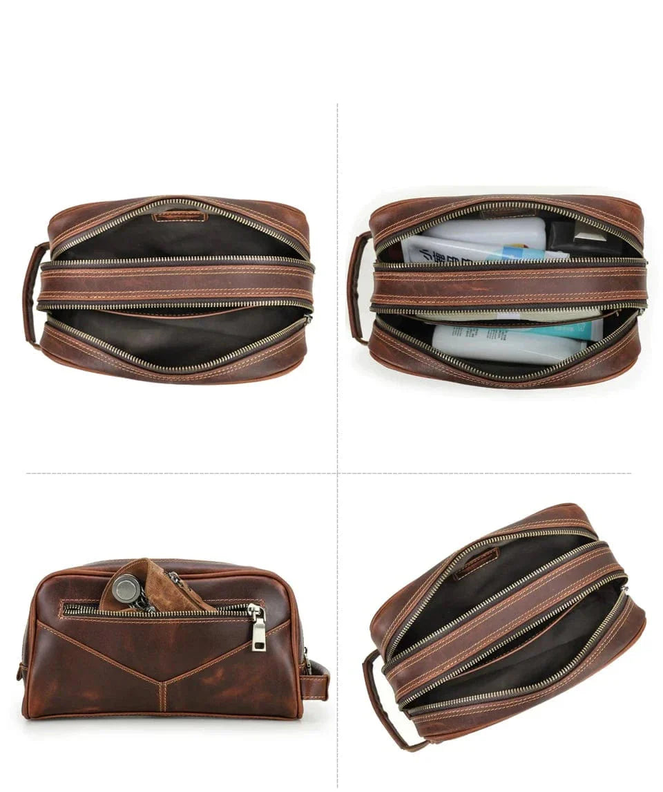 Trousse de Toilette Homme en Cuir Personnalisable