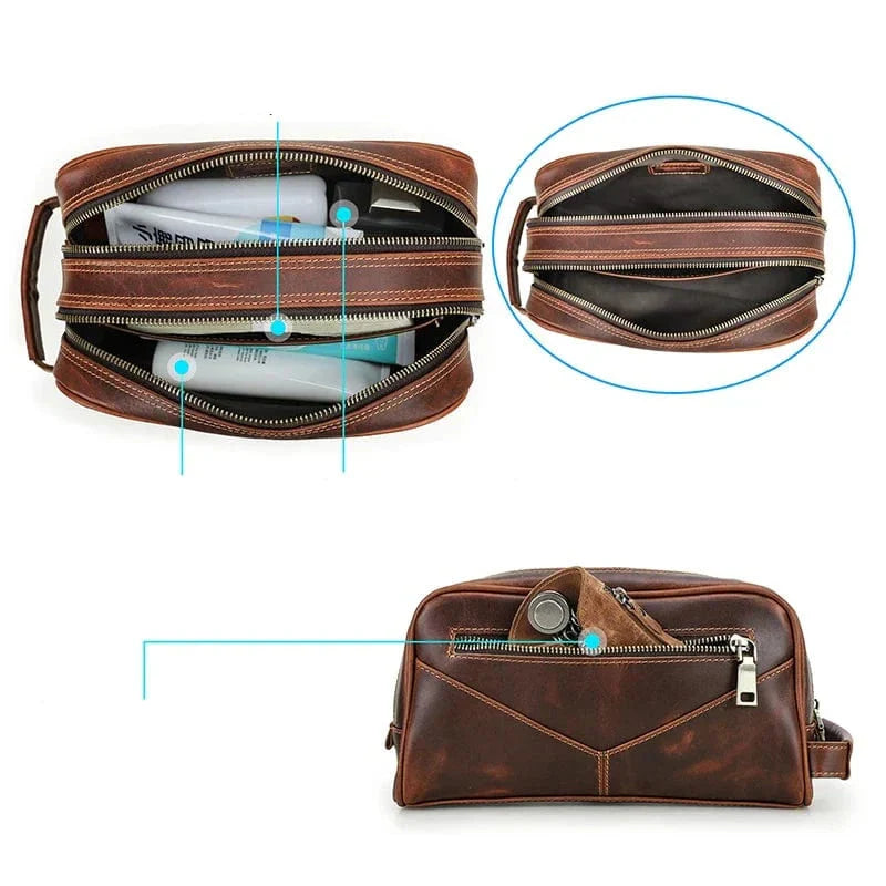 Trousse de Toilette Homme en Cuir Personnalisable
