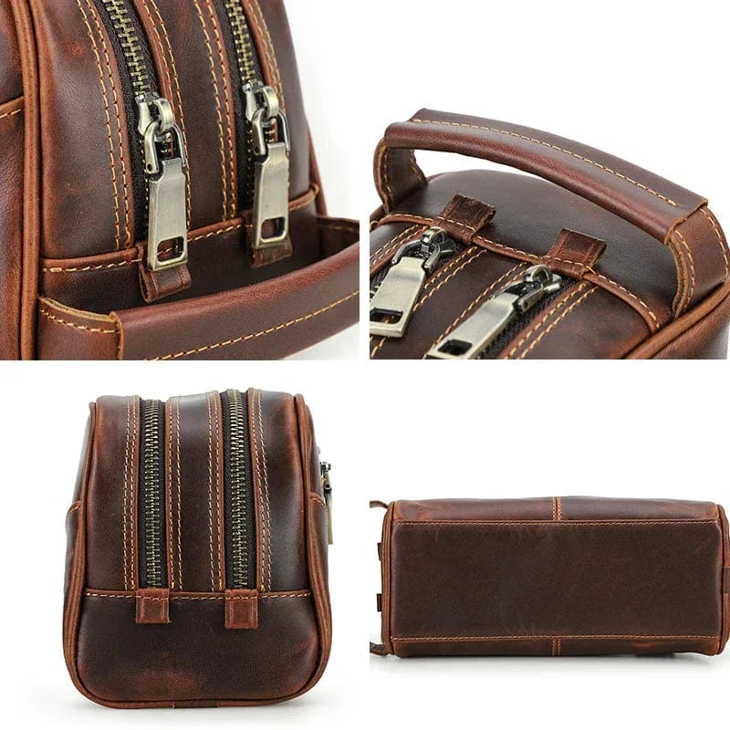 Trousse de Toilette Homme en Cuir Personnalisable