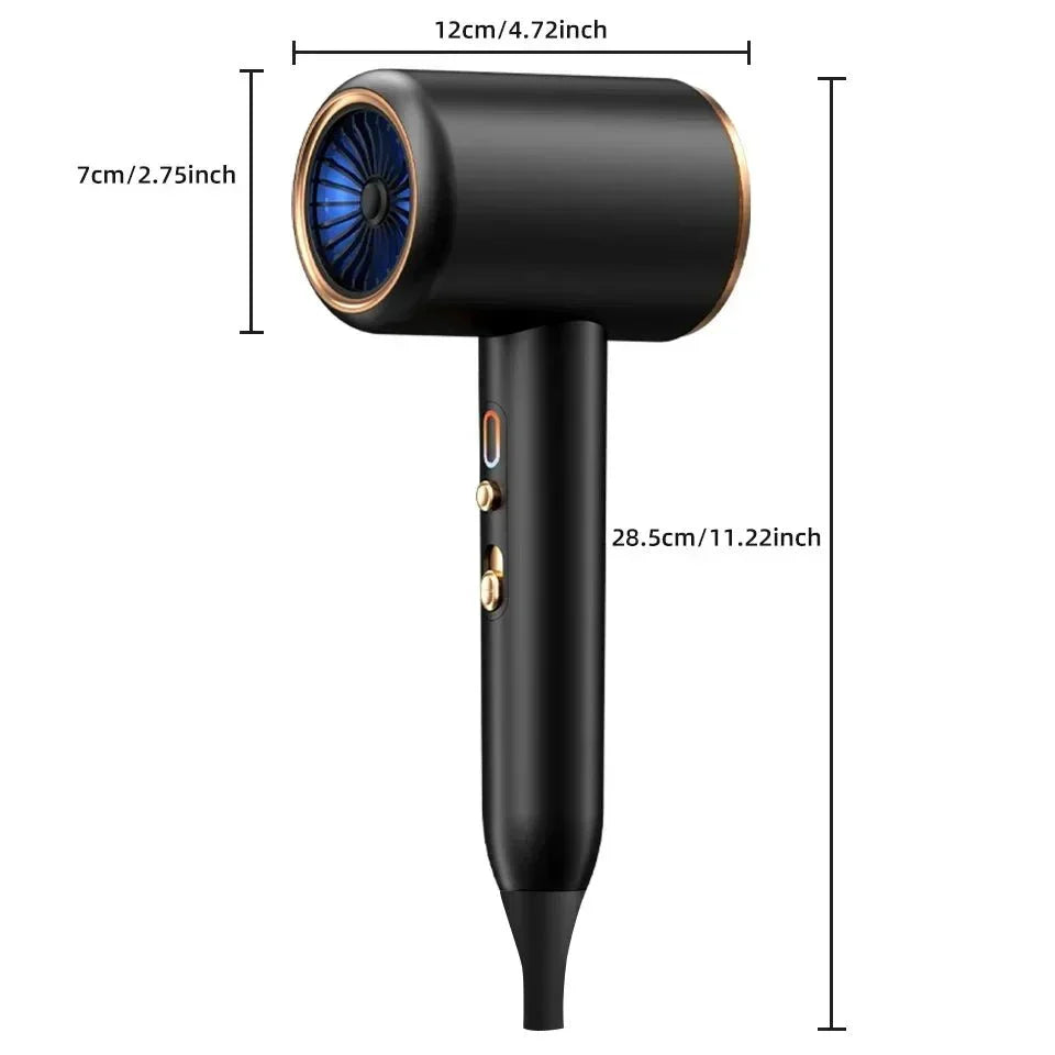 Sèche-cheveux ionique unisexe 2 400 W pour un coiffage lisse et sans frisottis