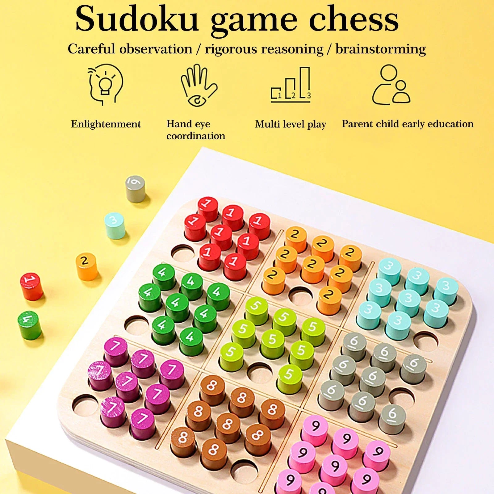 Jeu de société Sudoku 3D unisexe pour le développement cognitif