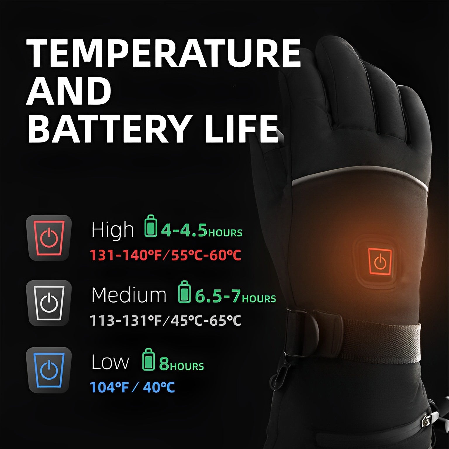 Gants chauffants électriques unisexes pour la protection contre le froid hivernal
