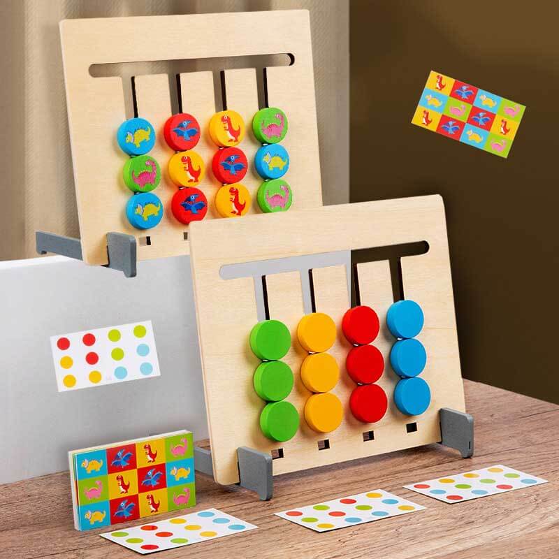 Jeu d'échecs en bois unisexe pour enfants, quatre couleurs assorties