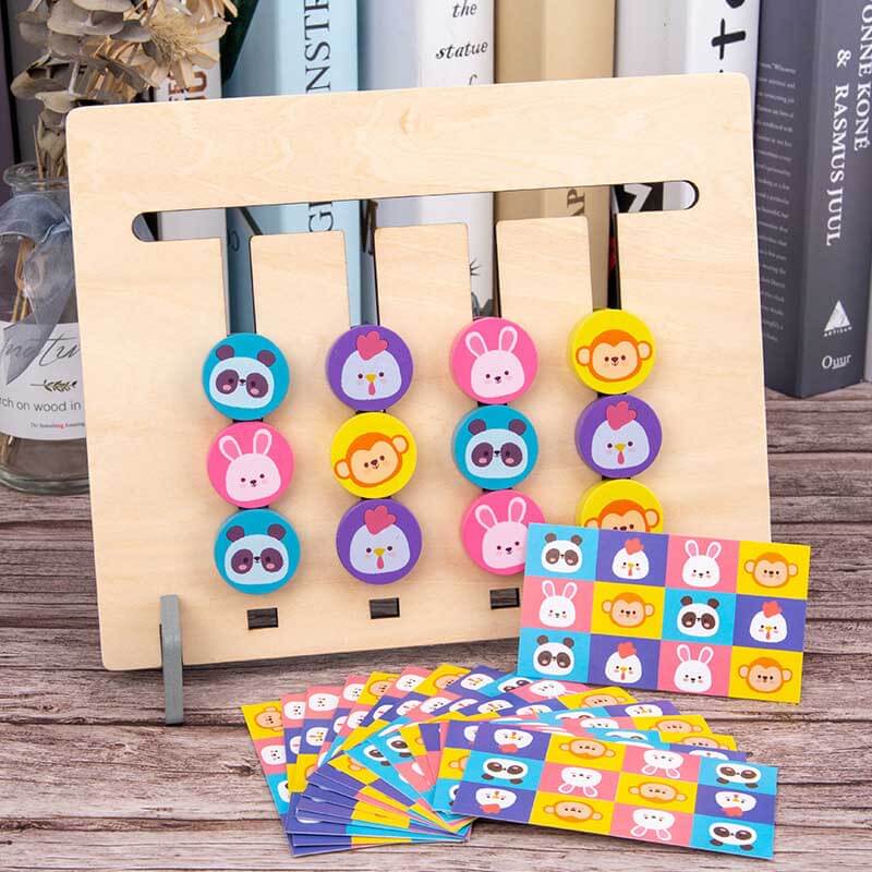 Jeu d'échecs en bois unisexe pour enfants, quatre couleurs assorties