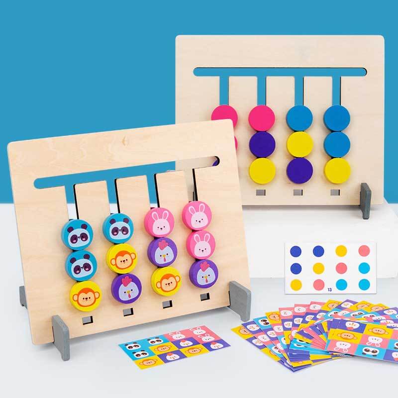 Jeu d'échecs en bois unisexe pour enfants, quatre couleurs assorties