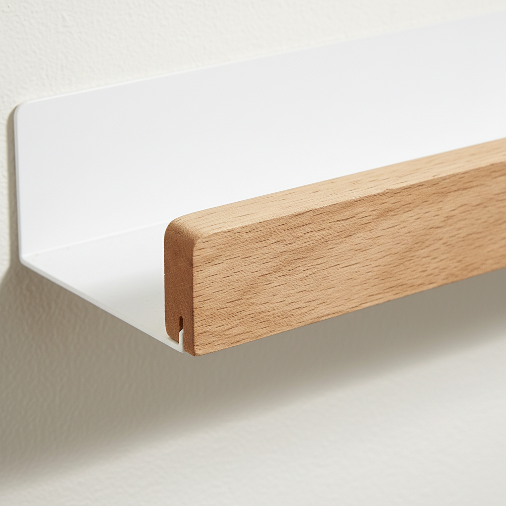 Étagère murale de salle de bain en bois autocollante unisexe