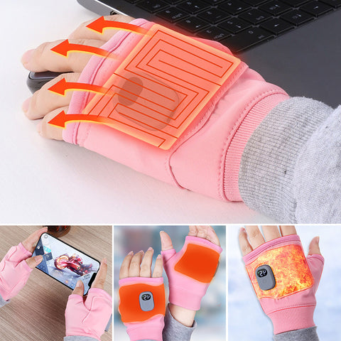 Gants chauffants sans doigts rechargeables USB unisexes pour la chaleur hivernale