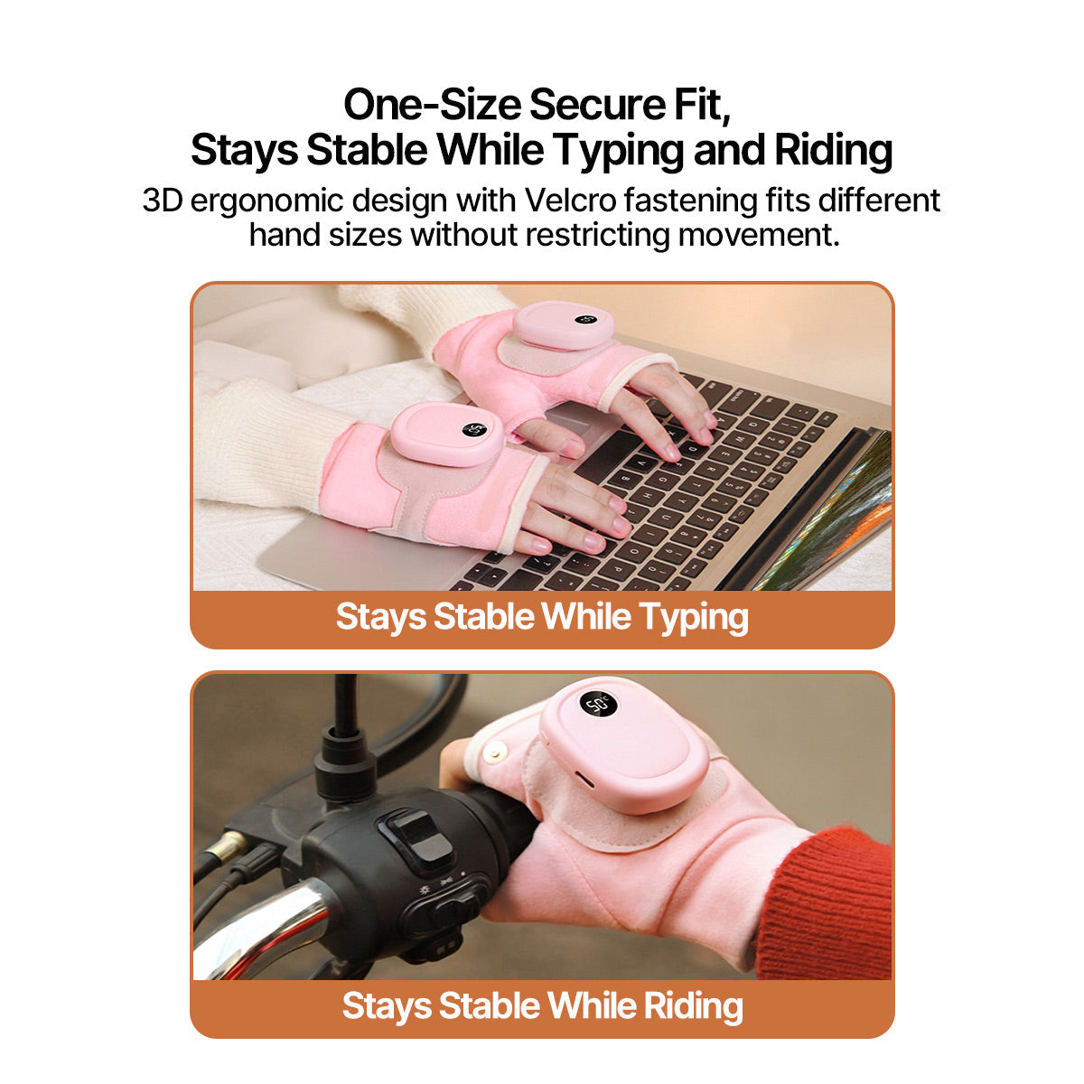 Gants chauffants d'hiver pour le cyclisme et le bureau