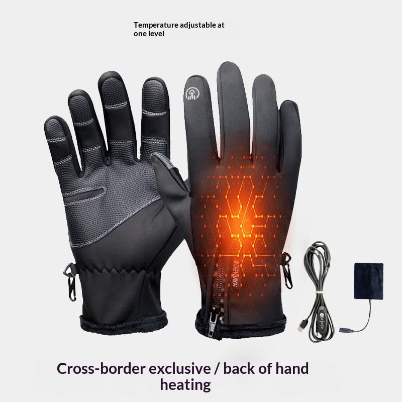 Gants chauffants USB, mitaines avec bouts des doigts pour écran tactile et doublure en polaire imperméables