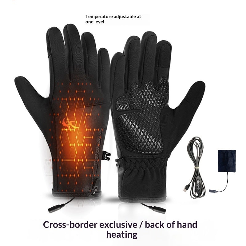 Gants chauffants USB, mitaines avec bouts des doigts pour écran tactile et doublure en polaire imperméables