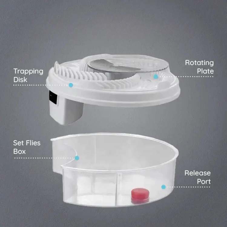 Piège électrique à mouches avec système rotatif silencieux pour usage intérieur et extérieur