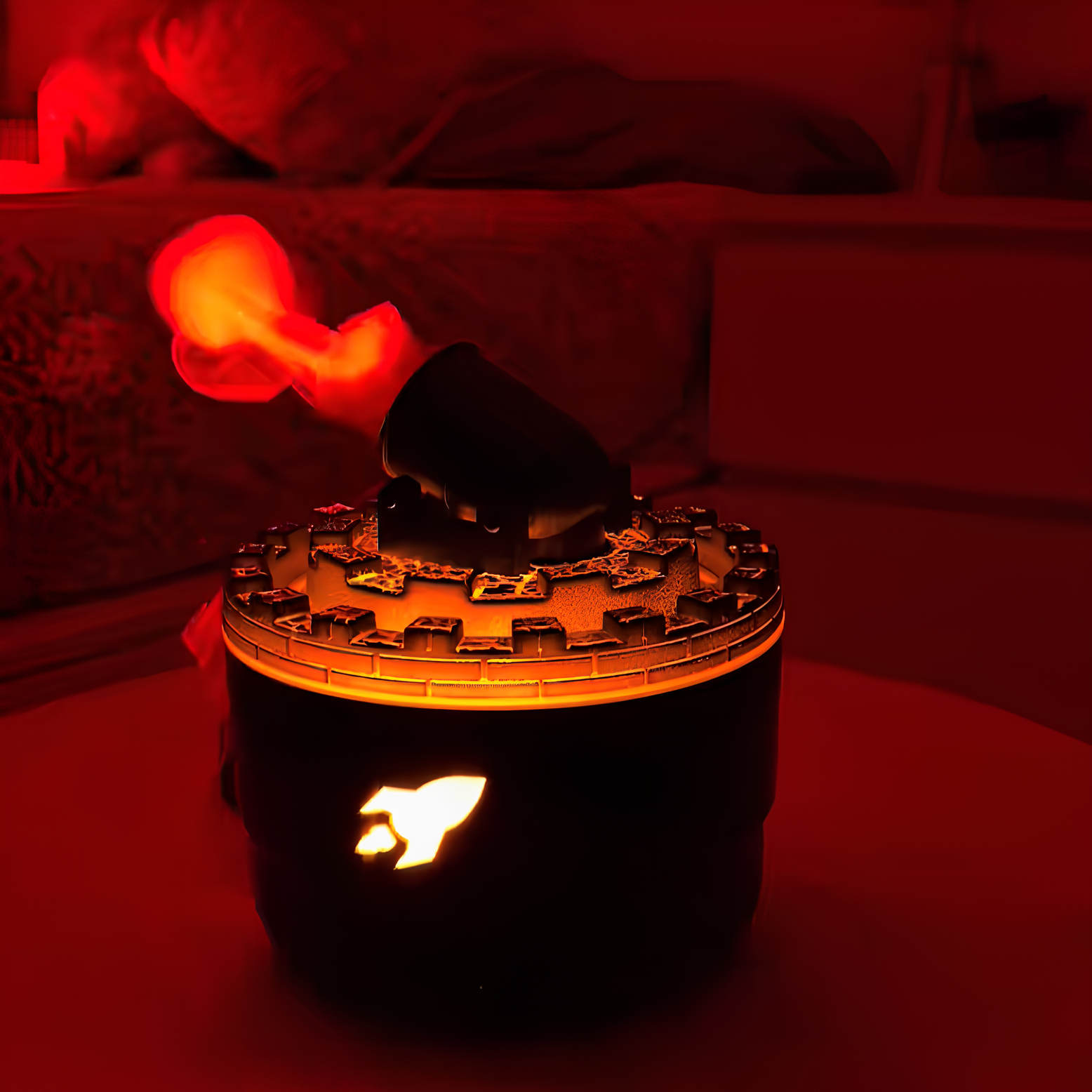 Humidificateur d'air à canon décoratif unisexe avec LED et aromathérapie