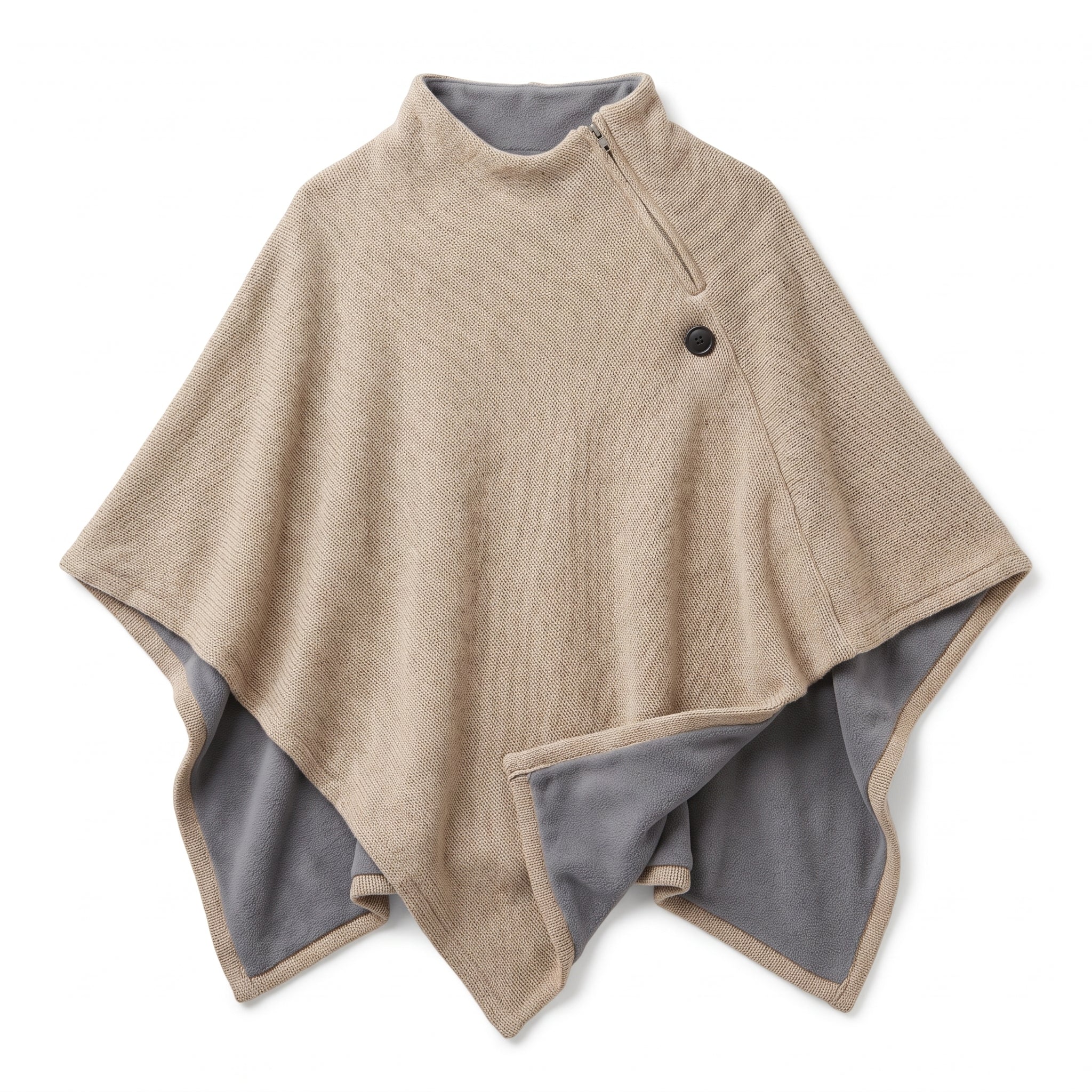 Couverture chauffante portable avec silhouette décontractée de soutien et poncho à capuche zippé sur le devant