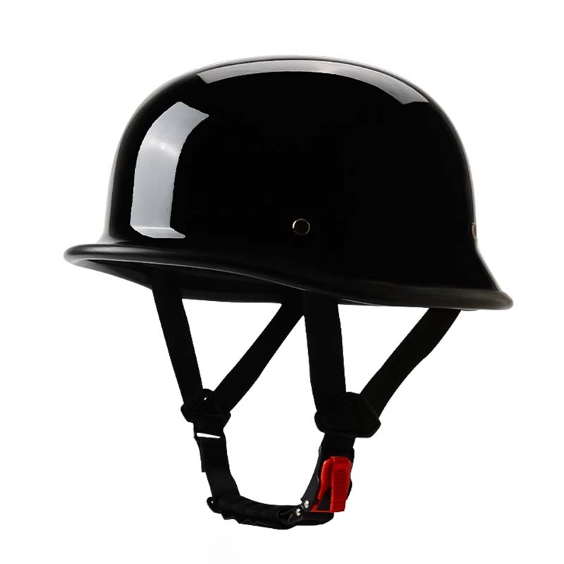 Casque demi-jet Outlaw en noir brillant