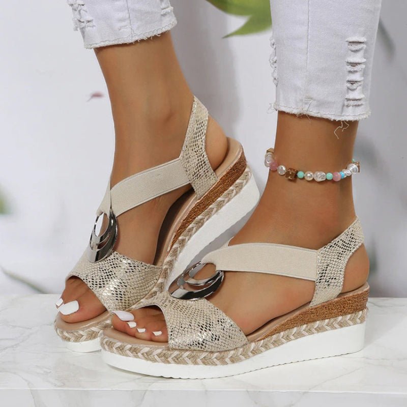 Sandales compensées réglables pour femmes au confort sans effort
