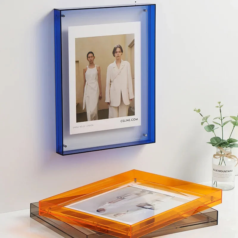 Cadre photo en acrylique vibrant pour affichage mural ou de bureau