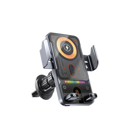 VOLTDRIVE – Support de voiture 2-en-1 et chargeur sans fil avec rotation automatique et mode mains libres