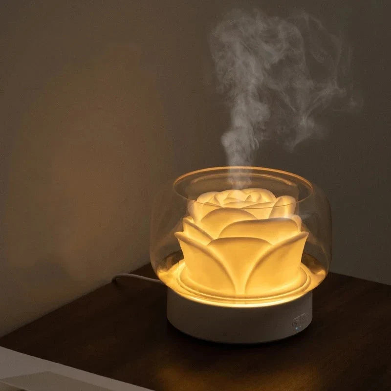 Humidificateur d'air d'aromathérapie - Diffuseur ultrasonique élégant avec fonction LED et huile essentielle