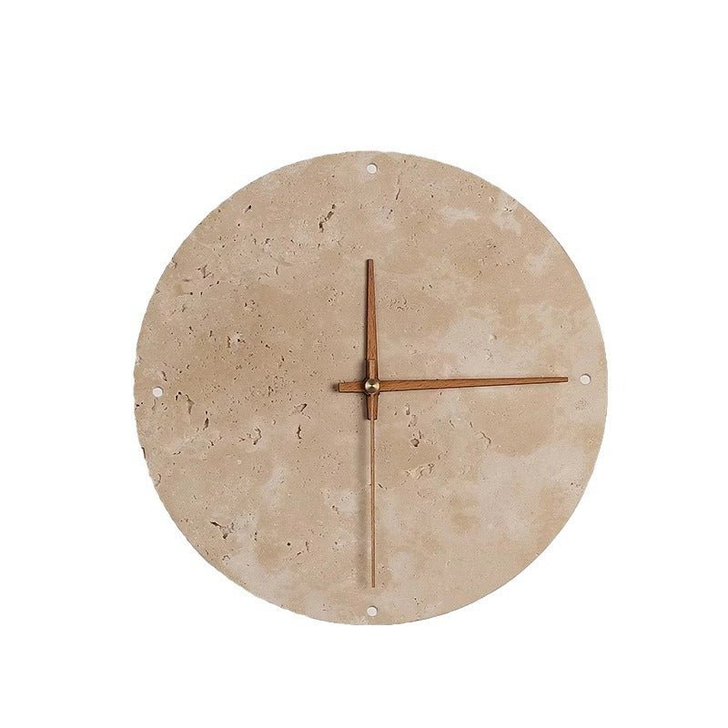 Réveillez votre espace avec l'horloge murale Wabi-sabi en travertin