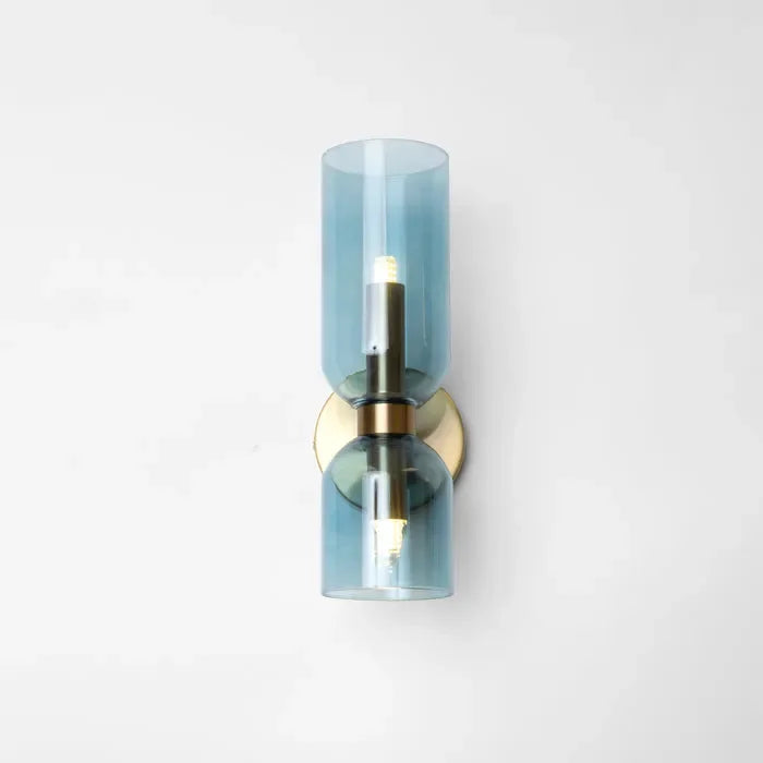 Lampe Wandlamp Glas Goud Double Kap 35cm E14 Hal Woonkamer Slaapkamer Modern Stijlvol | Sansotis