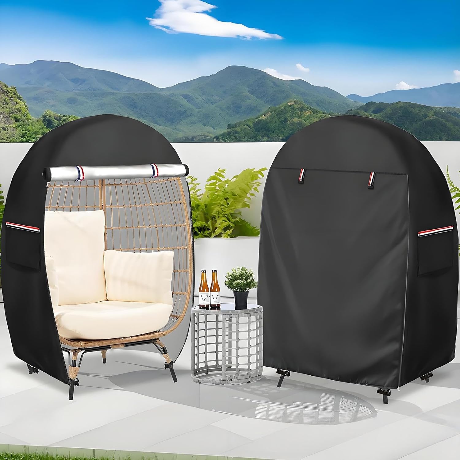 Housse de chaise oeuf imperméable unisexe avec double fermeture éclair
