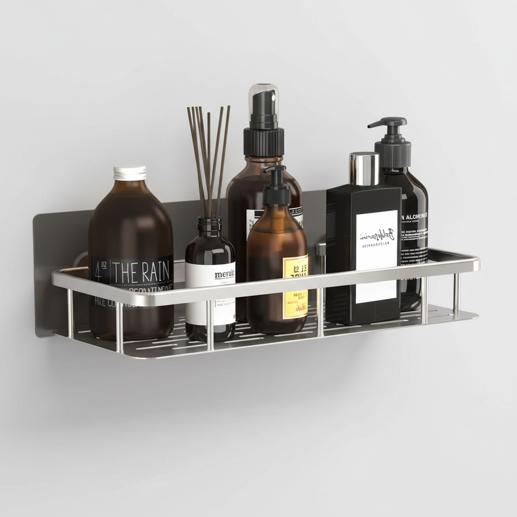 Étagère murale d'angle en bois étanche pour salle de bain et cuisine