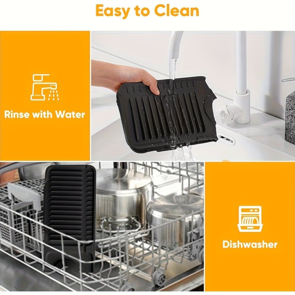 WATERWISE - Tapis d'évier de 24 pouces avec évacuation rapide et trou ajustable