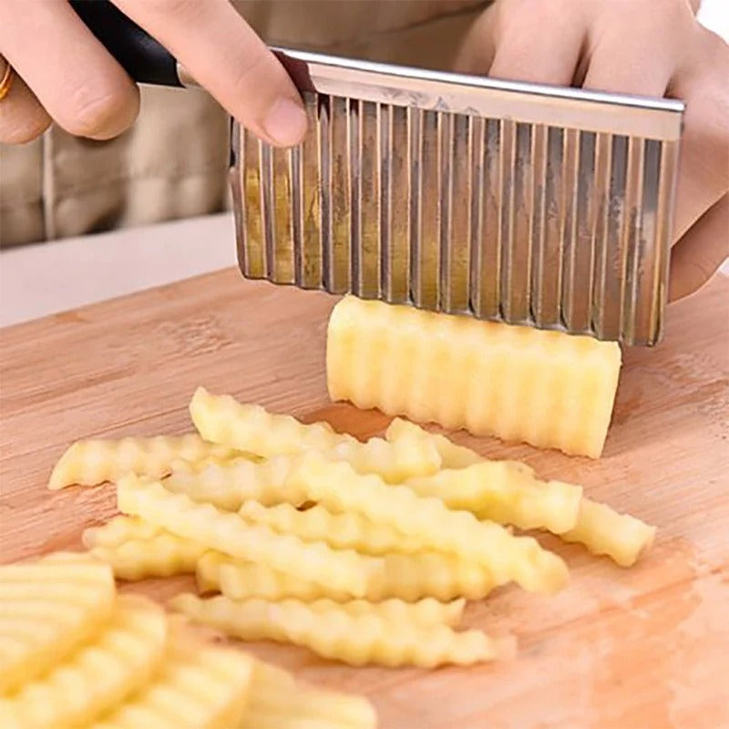 Couteau à légumes ondulé en acier inoxydable WaveCut, outil de cuisine