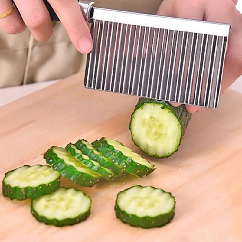 Couteau à légumes ondulé en acier inoxydable WaveCut, outil de cuisine