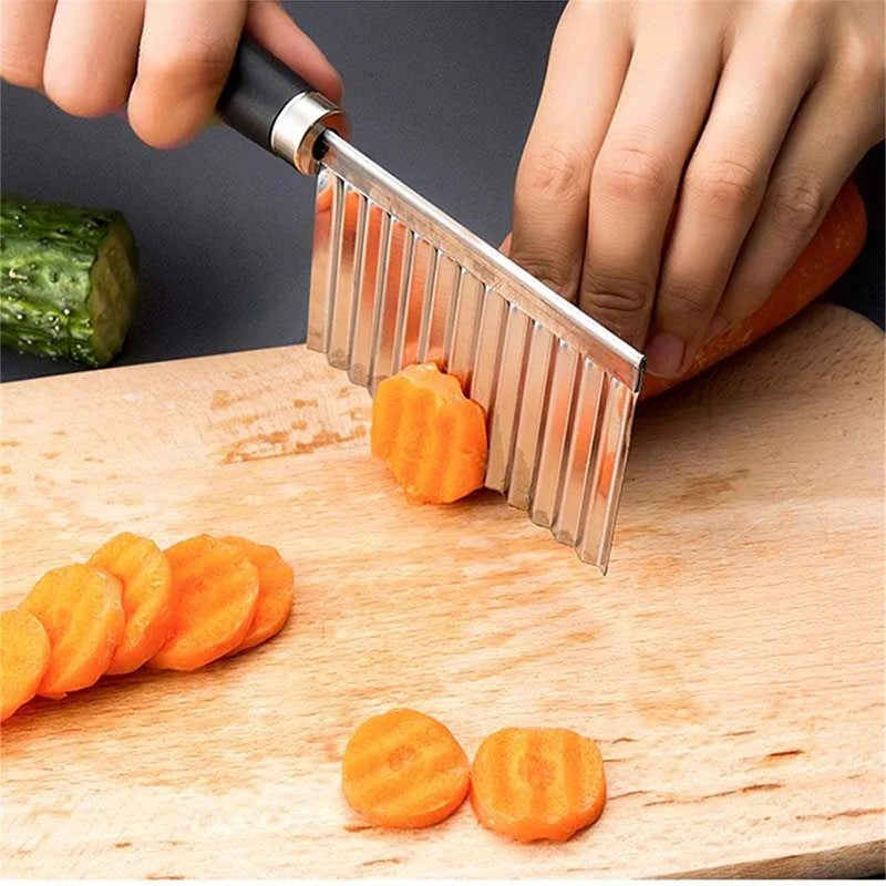Couteau à légumes ondulé en acier inoxydable WaveCut, outil de cuisine