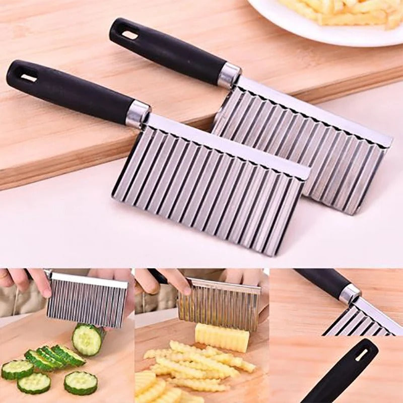 Couteau à légumes ondulé en acier inoxydable WaveCut, outil de cuisine