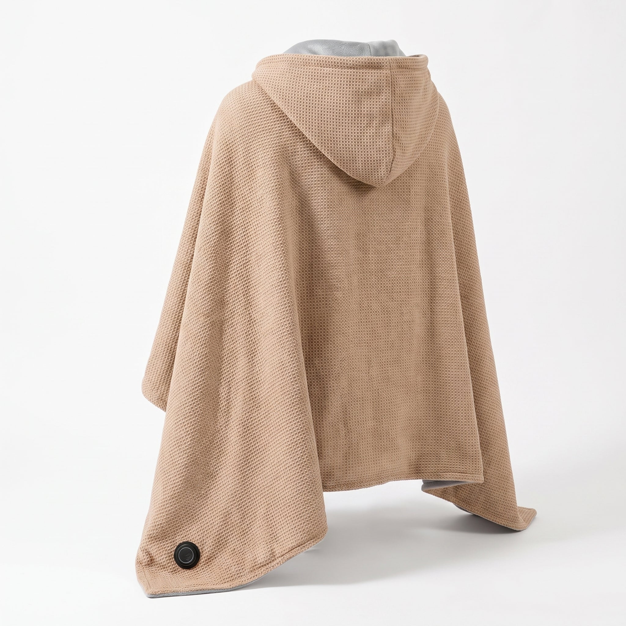 Couverture chauffante portable avec silhouette décontractée de soutien et poncho à capuche zippé sur le devant