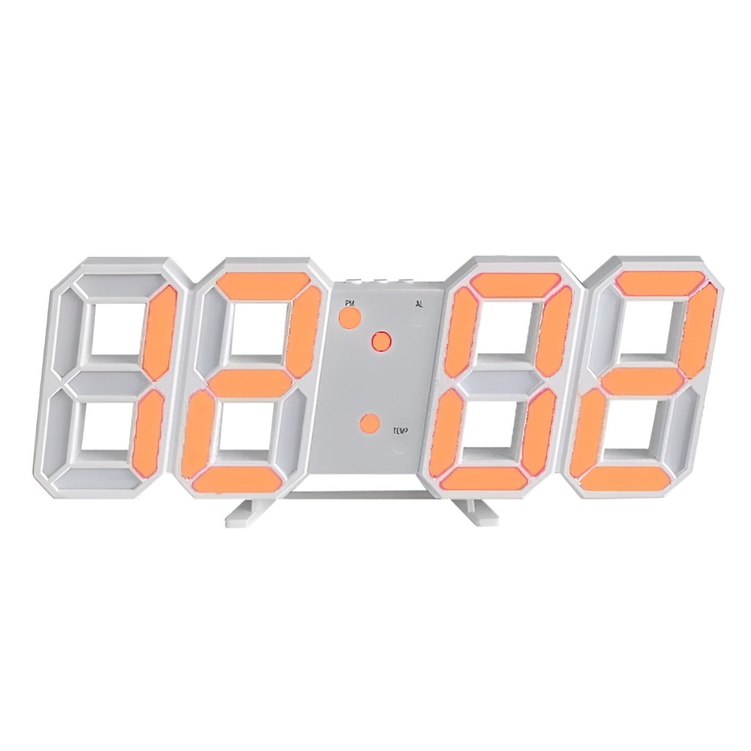 Porterclo | Horloge murale 3D LED design avec affichage numérique et fonctionnement intuitif