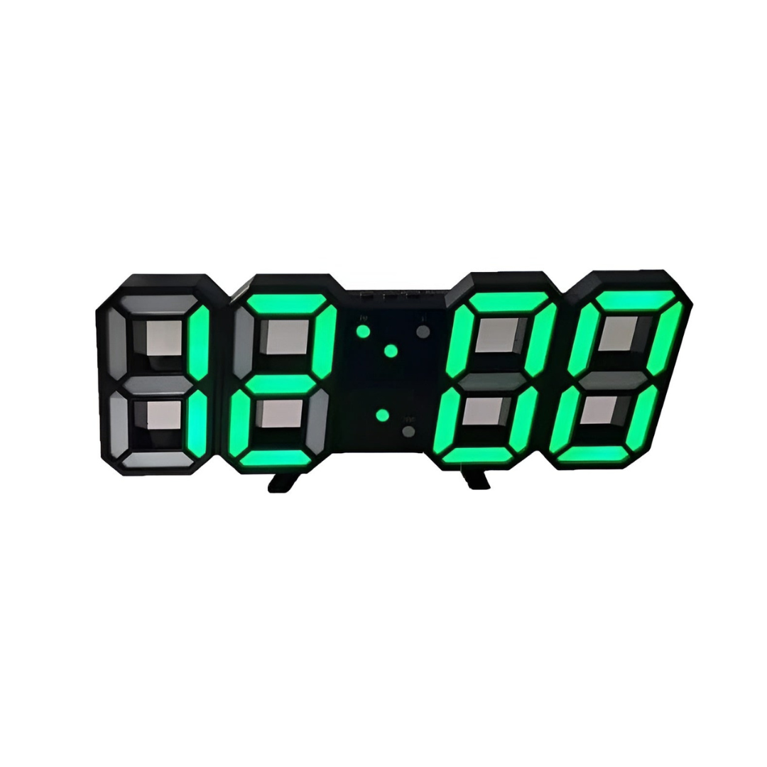 Porterclo | Horloge murale 3D LED design avec affichage numérique et fonctionnement intuitif