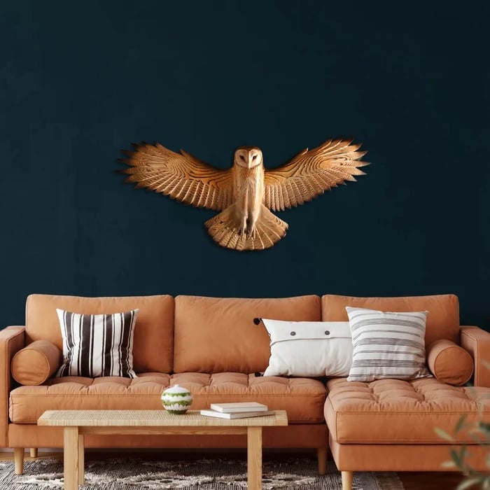 Porterclo | Décoration murale en bois – Chouette « Majestic »