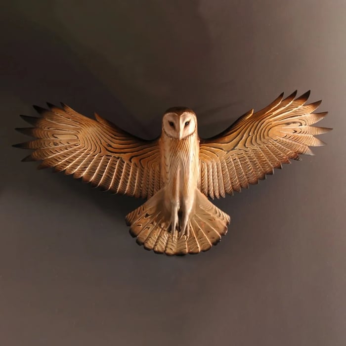 Porterclo | Décoration murale en bois – Chouette « Majestic »