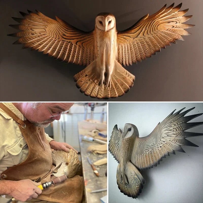 Porterclo | Décoration murale en bois – Chouette « Majestic »