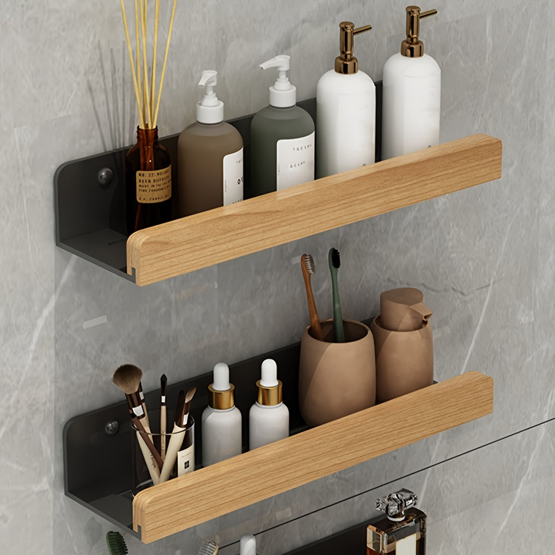 Étagère murale unisexe sans perçage pour salle de bain ou cuisine