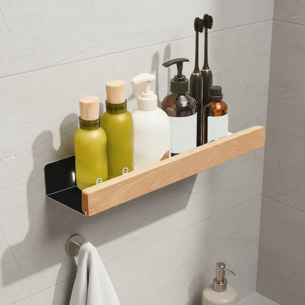 Étagère murale unisexe sans perçage pour salle de bain ou cuisine