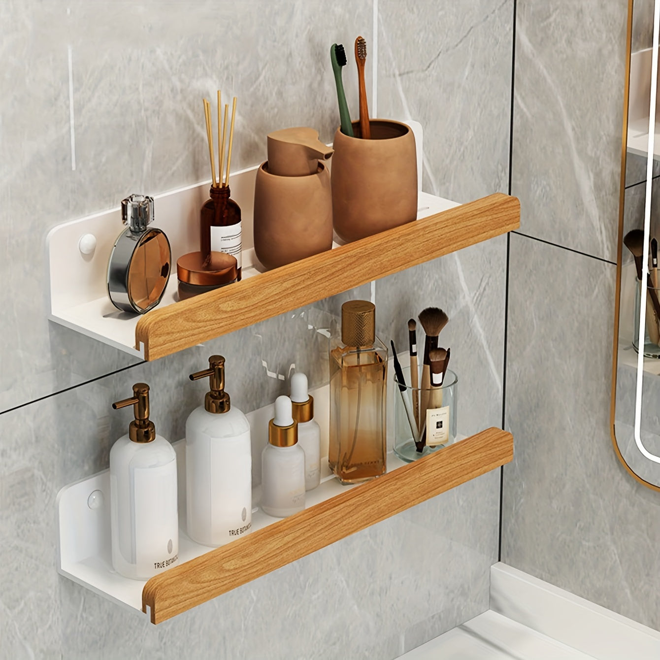 Étagère murale unisexe sans perçage pour salle de bain ou cuisine