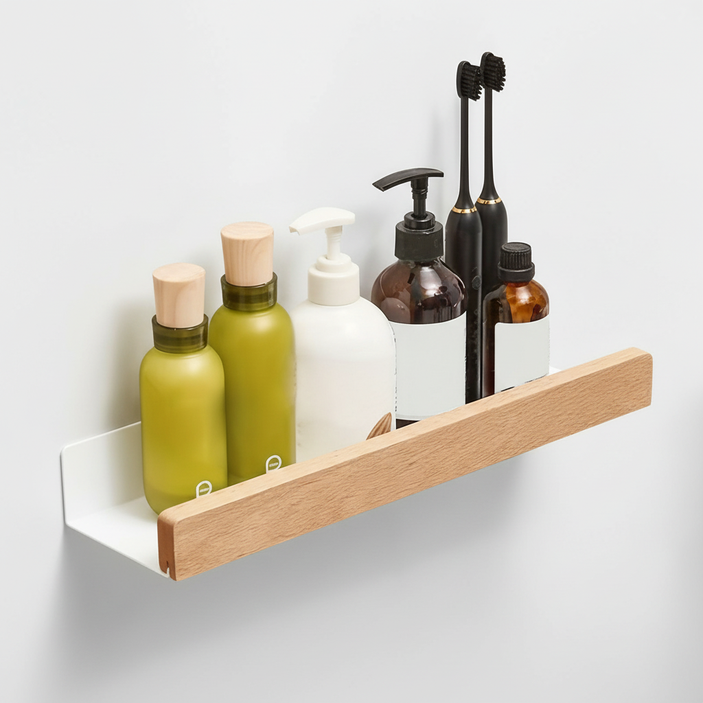 Étagère murale unisexe sans perçage pour salle de bain ou cuisine